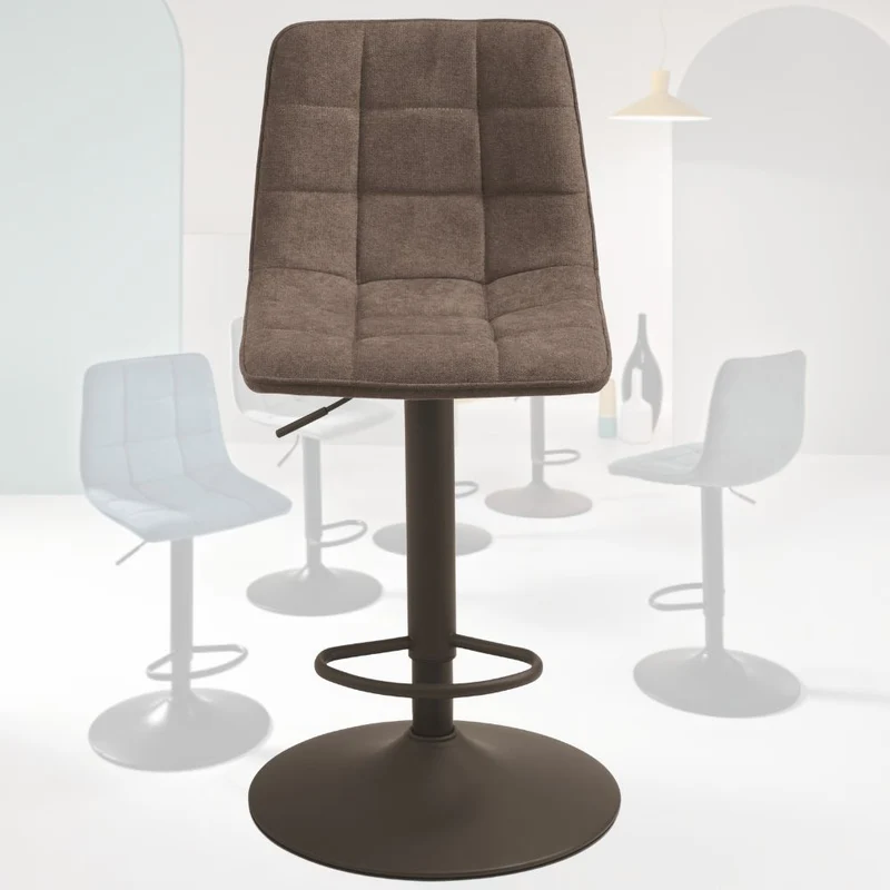 Set 2 Sgabelli con Poggiapiedi, Girevoli, Altezza Regolabile, cm 45x45x91