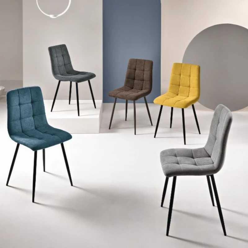 Set 4 Sedie Sala da Pranzo Imbottite in Tessuto cm 45x53x88h
