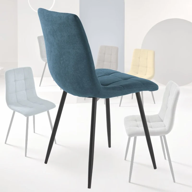 Set 4 Sedie Sala da Pranzo Imbottite in Tessuto cm 45x53x88h