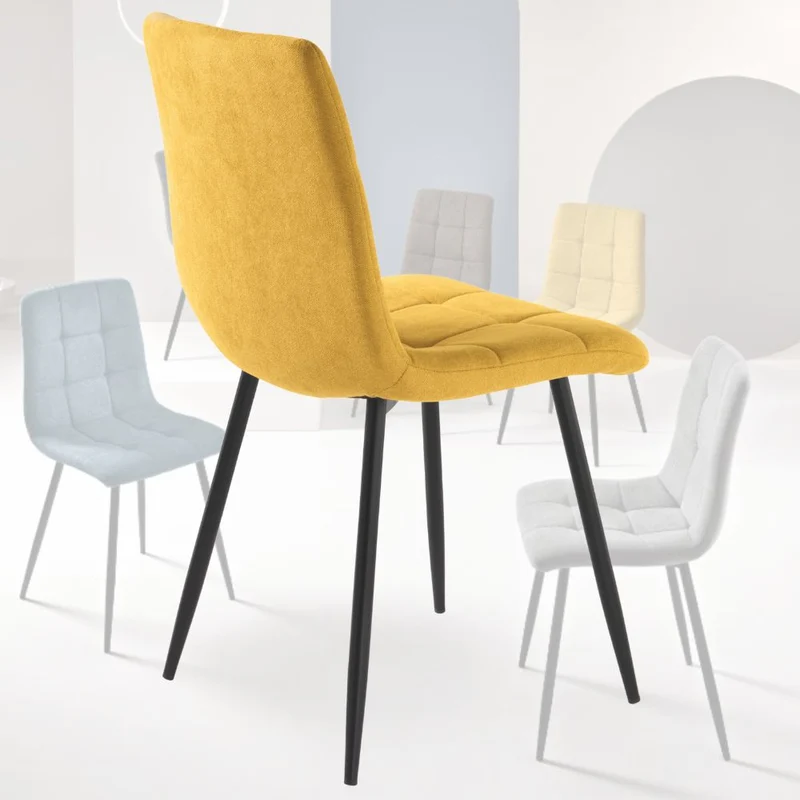 Set 4 Sedie Sala da Pranzo Imbottite in Tessuto cm 45x53x88h