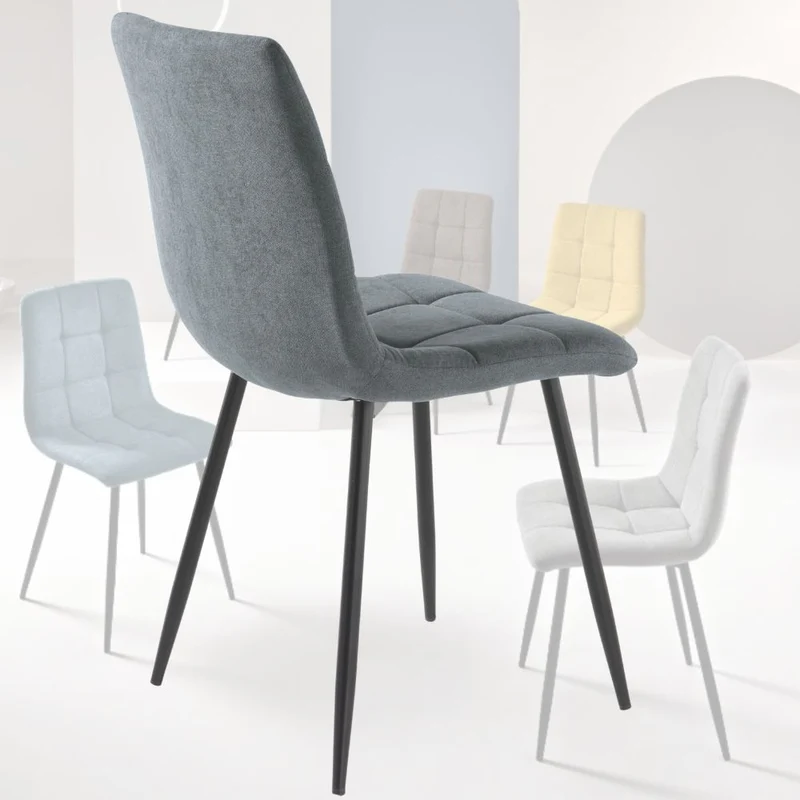 Set 4 Sedie Sala da Pranzo Imbottite in Tessuto cm 45x53x88h