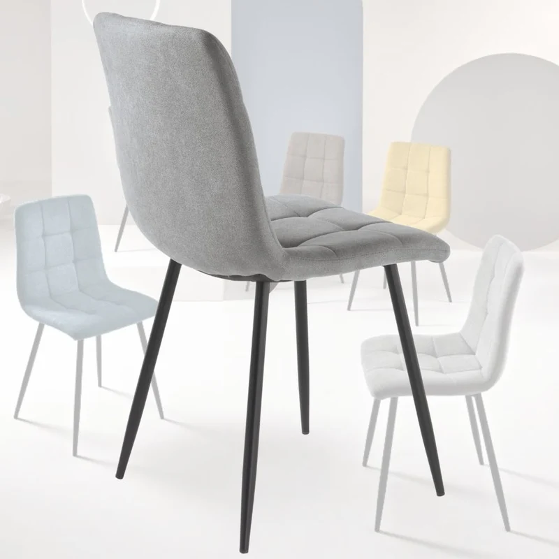 Set 4 Sedie Sala da Pranzo Imbottite in Tessuto cm 45x53x88h