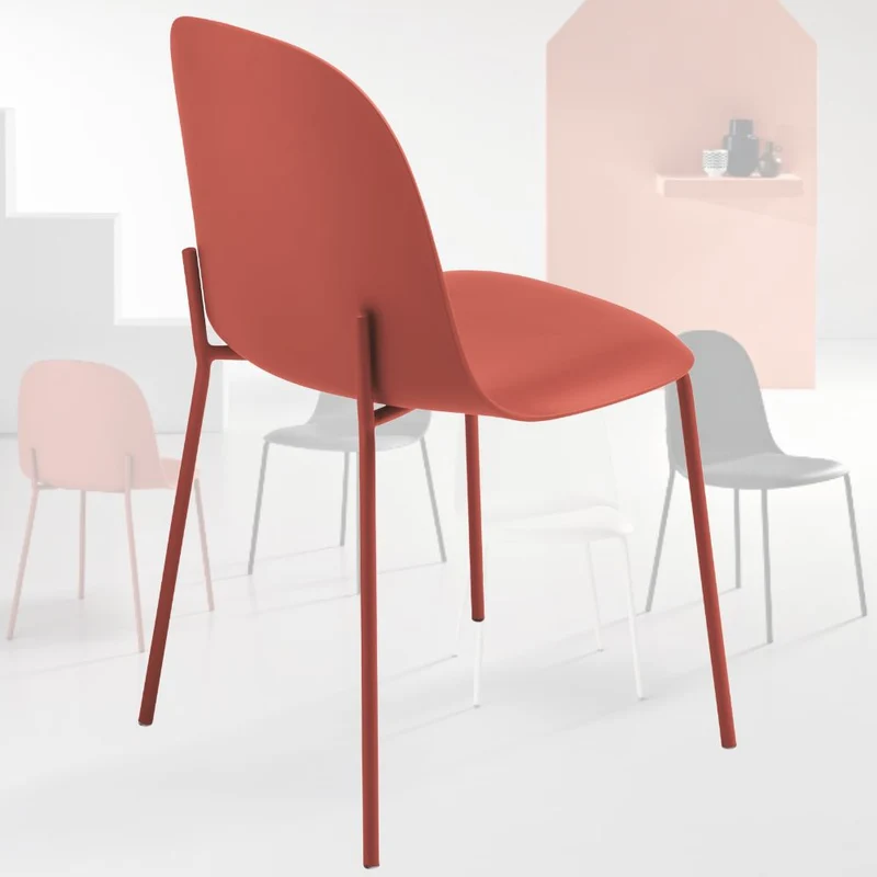 Set 4 Sedie Sala da Pranzo e Cucina, in Polipropilene 45x50x82h cm