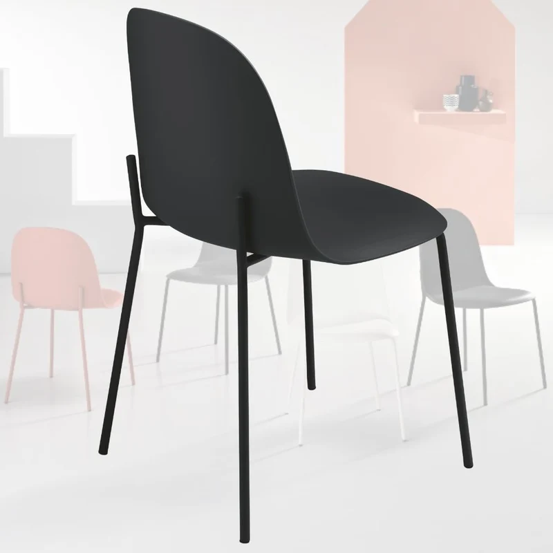 Set 4 Sedie Sala da Pranzo e Cucina, in Polipropilene 45x50x82h cm