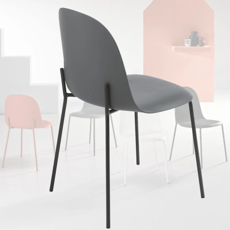 Set 4 Sedie Sala da Pranzo e Cucina, in Polipropilene 45x50x82h cm