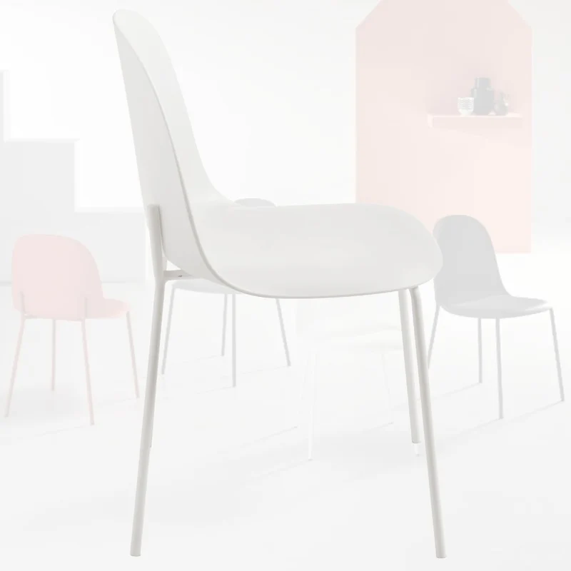 Set 4 Sedie Sala da Pranzo e Cucina, in Polipropilene 45x50x82h cm