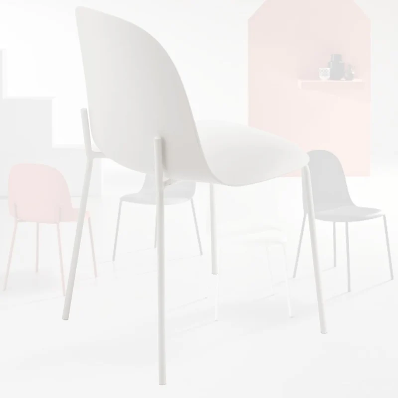 Set 4 Sedie Sala da Pranzo e Cucina, in Polipropilene 45x50x82h cm