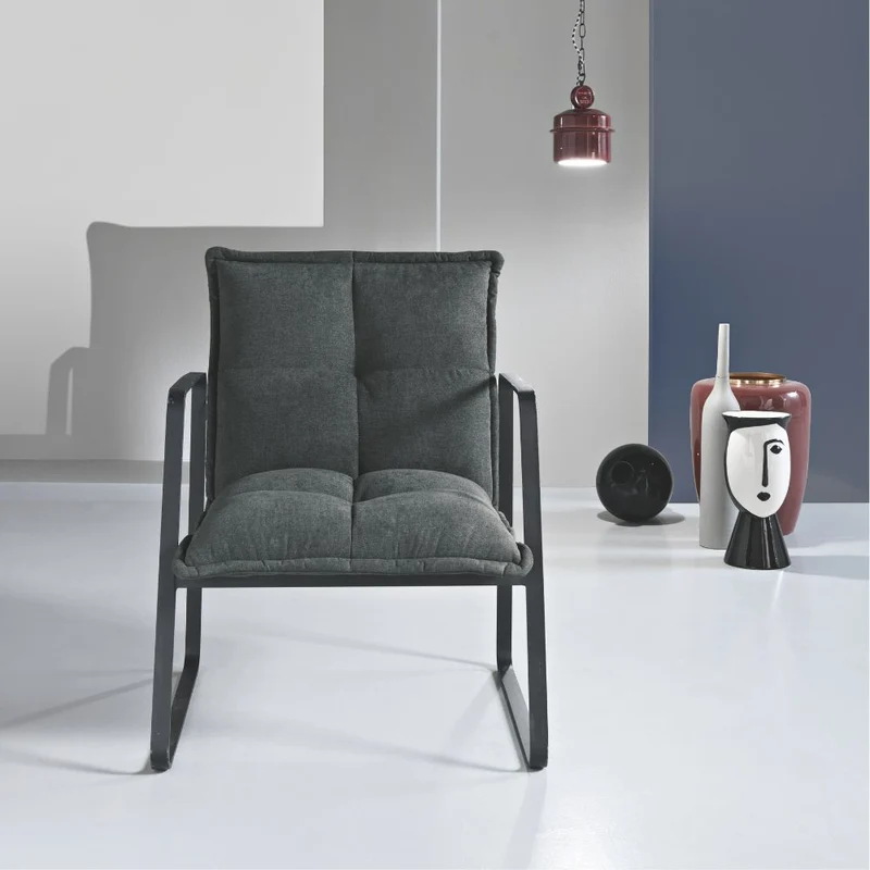 Poltrona Salotto e Soggiorno con Braccioli, Schienale e Seduta Imbottiti - cm 65x78