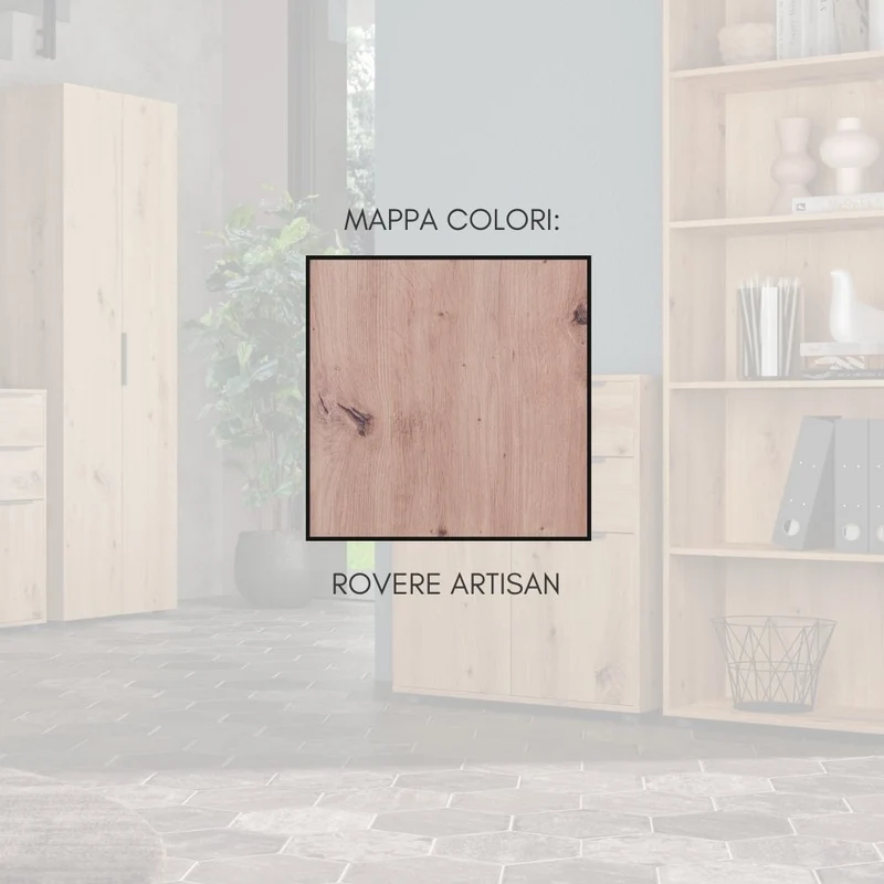Mobile Multiuso Armadietto 2 Ante 2 Cassetti con Ripiani in Legno - 72x35x88 cm Rovere