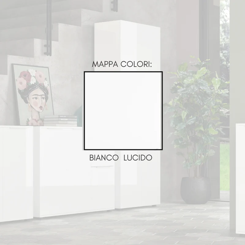 Armadio Multiuso 2 Ante 5 Ripiani Scarpiera Salvaspazio in Legno Bianco Lucido - 69x36x181 cm