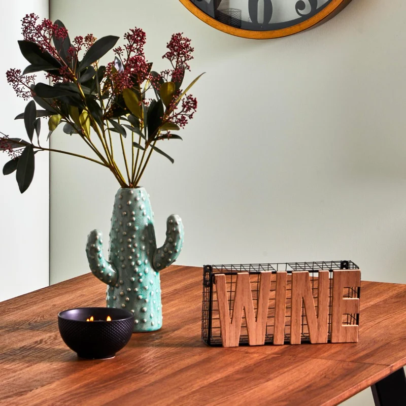 Tavolo da Pranzo Allungabile, Top Effetto Legno Naturale o Cemento 140/180 cm