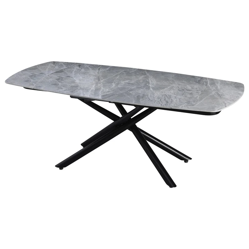 Tavolo Allungabile da Pranzo Top in Ceramica Finitura Marmorizzata 140/200 cm