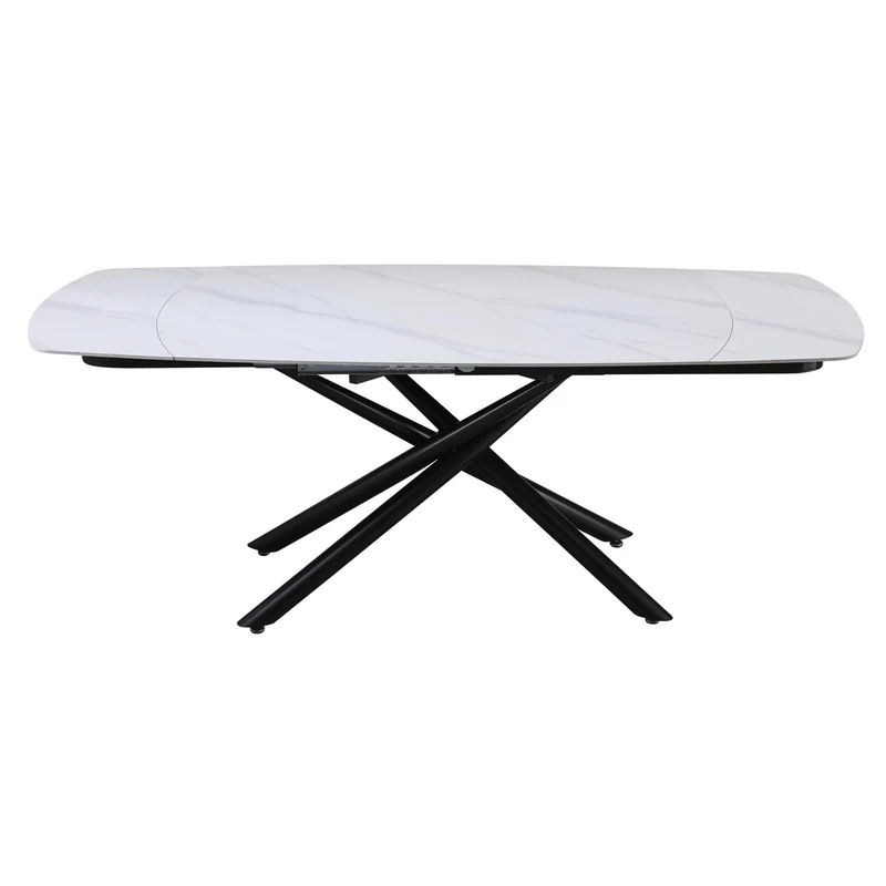 Tavolo Allungabile da Pranzo Top in Ceramica Finitura Marmorizzata 140/200 cm
