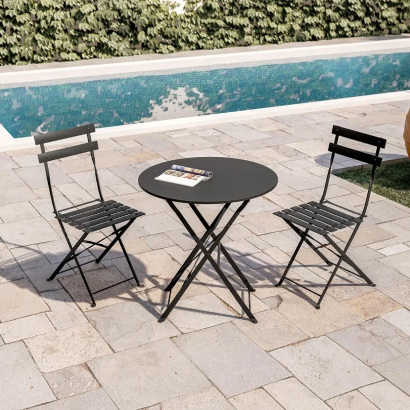 Set Tavolo e Sedie Pieghevoli da Balcone Mobili da Pranzo Giardino