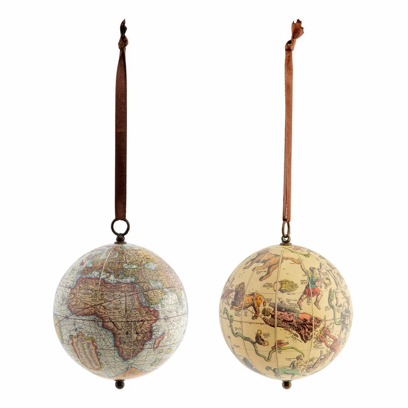 Authentic Models Mini-Hängegloben The Earth & The Heavens 2-tlg., Kunststoff, Papier, GL032