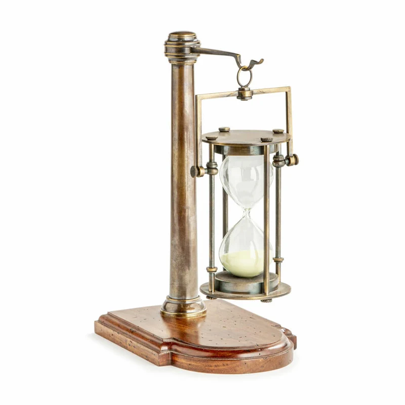 Authentic Models Sanduhr Bronzed 30 Minuten mit Ständer, Zeitmesser, Holz, Metall, Glas, HG008