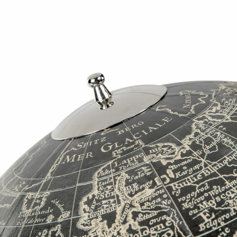 Authentic Models Globus Weber Vaugondy 1745 Noir, Deko-Weltkugel, Chromsockel / Kunststoff / Papier, GL041