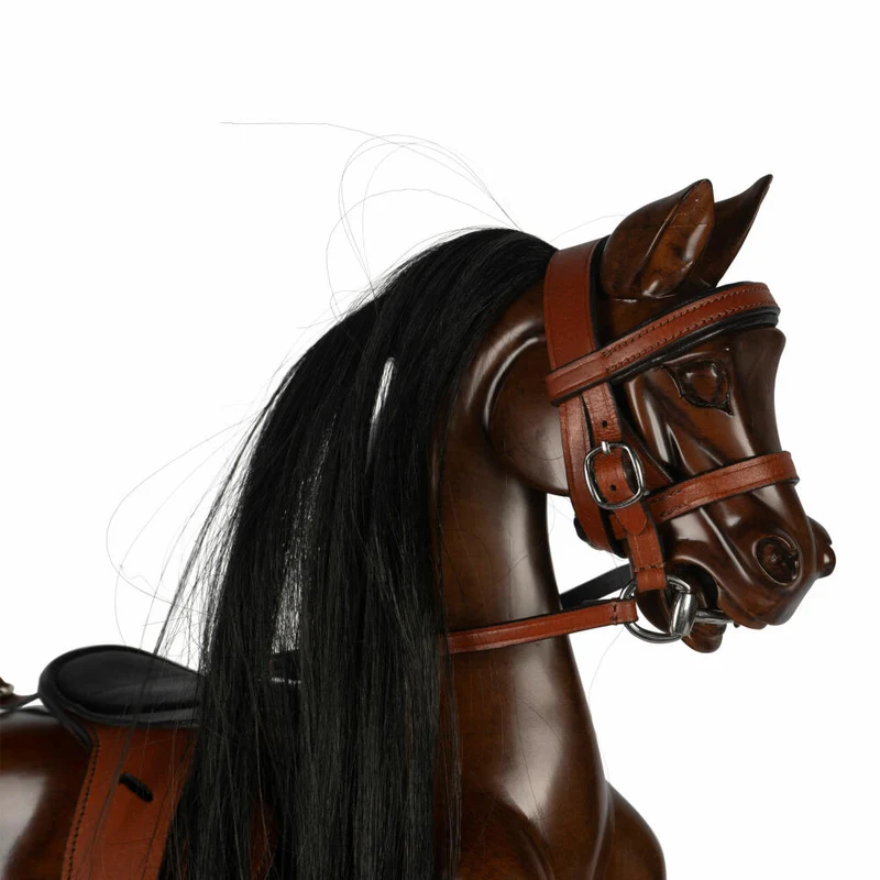 Authentic Models Dekofigur Table Rocking Horse, Schaukelpferd, Tischdeko, Dekoration, Holz / Leder, RH002