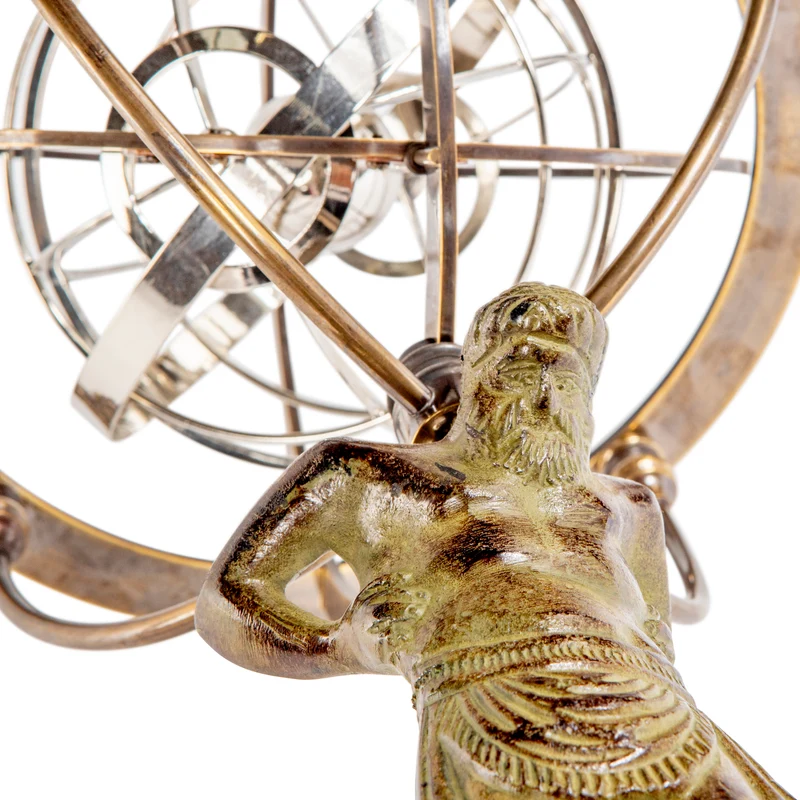Authentic Models Armillarsphäre 18th C. Atlas Armillary, Dekoration, Aluminium / Messing / Granitsockel, GL051