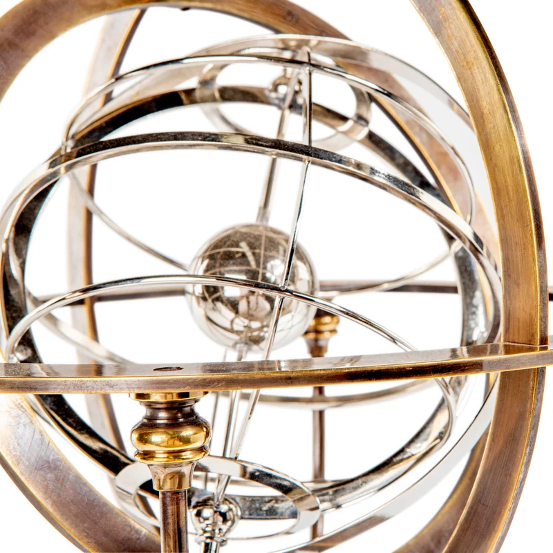 Authentic Models Armillarsphäre 18th C. Atlas Armillary, Dekoration, Aluminium / Messing / Granitsockel, GL051