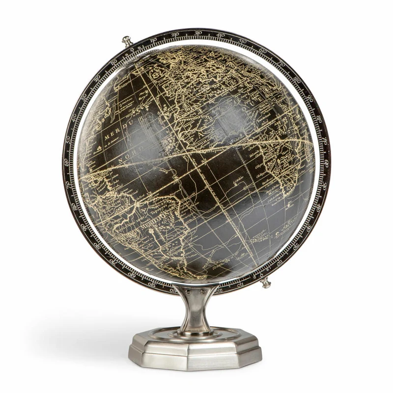 Authentic Models Globus Vaugondy Vintage Round, Deko-Weltkugel, Aluminium / Kunststoff / Papier, GL062