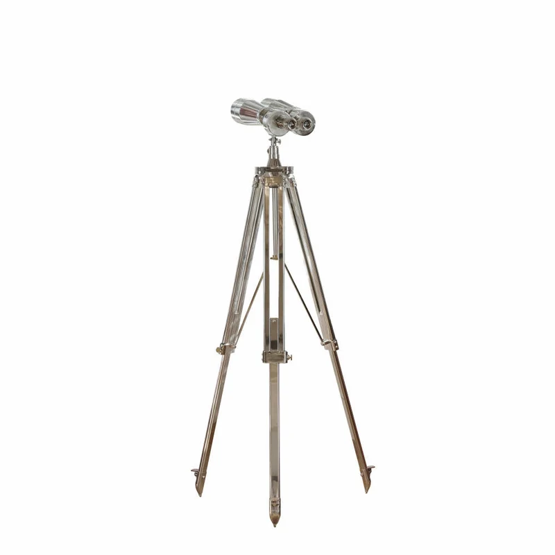 Authentic Models Binocular on Tripod, Fernglas, Fernrohr, mit Stativ, Aluminium / Glas, KA040