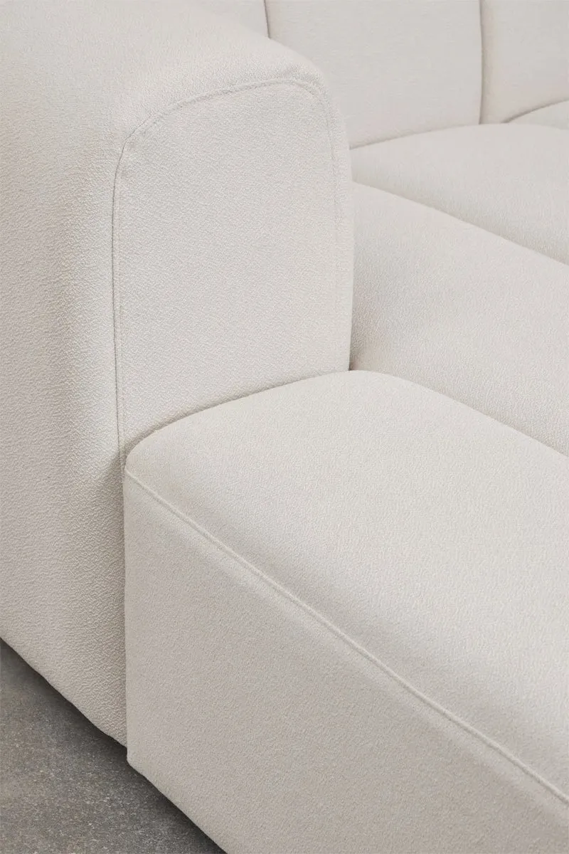 Divano modulare chaise longue sinistro a 3 pezzi in tessuto bouclé Eliot 315x170