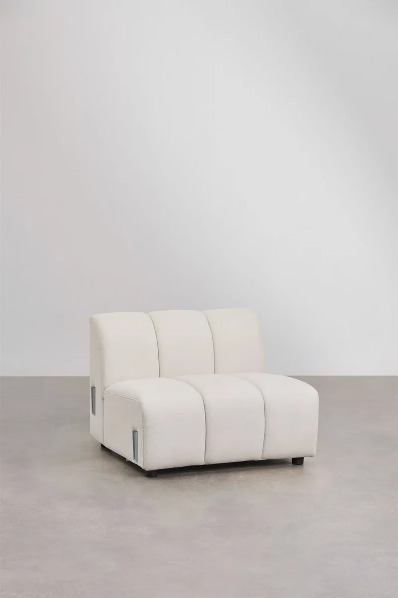 Divano modulare chaise longue sinistro a 3 pezzi in tessuto bouclé Eliot 315x170