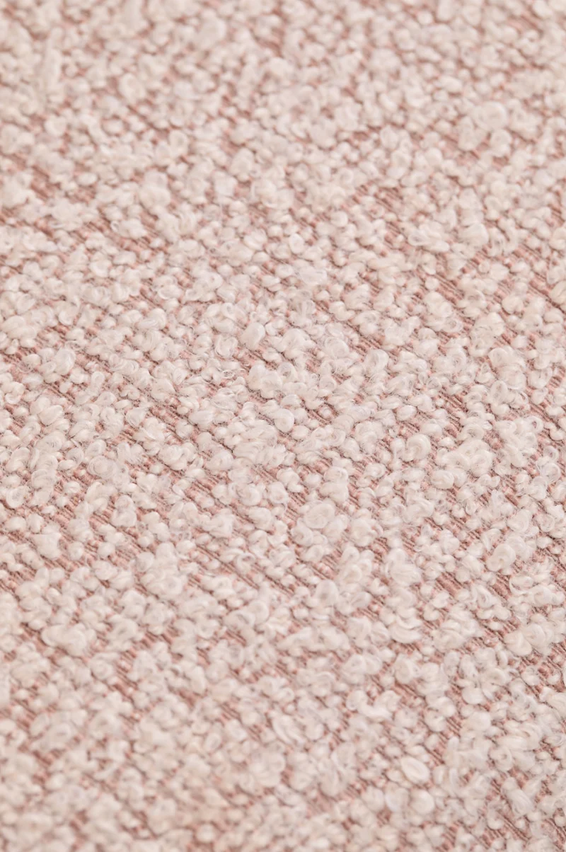 Letto con contenitore ribaltabile in tessuto rosa bouclé Borzensi