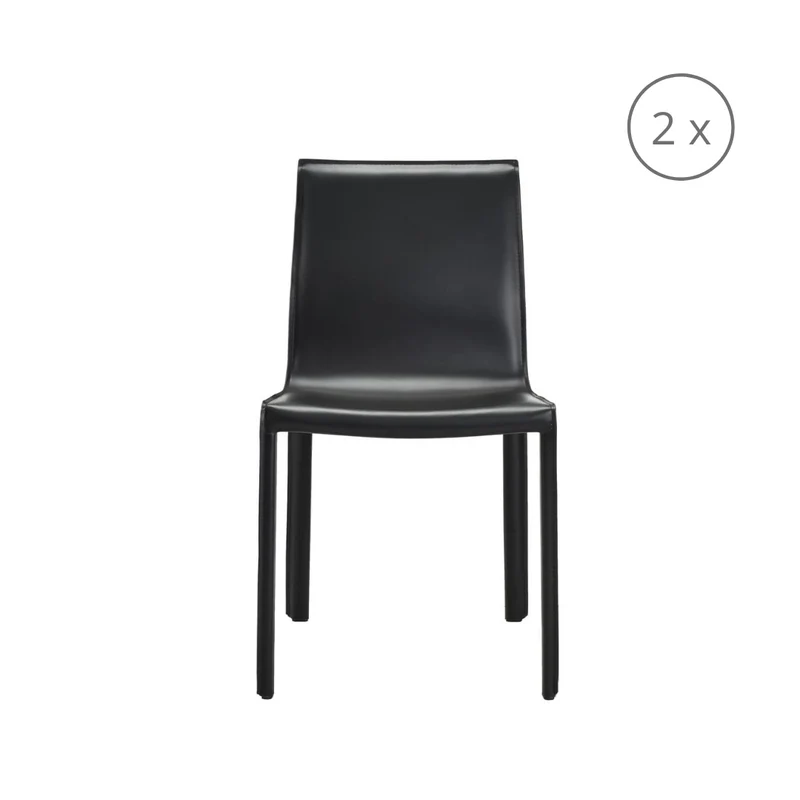 set di 2 sedie da pranzo lusaka nera