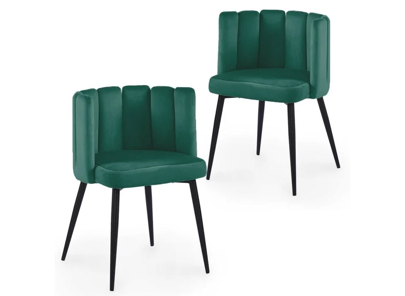 Set di 2 sedie di design in velluto verde DEBBY