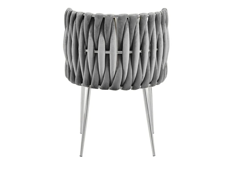 Set di 2 sedie in velluto grigio con gambe in metallo argentato POLO