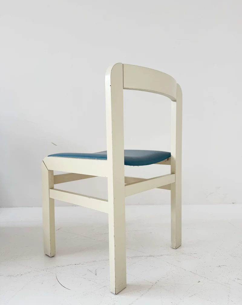 Sedia in legno laccato con seduta imbottita – Anni ’50/’60