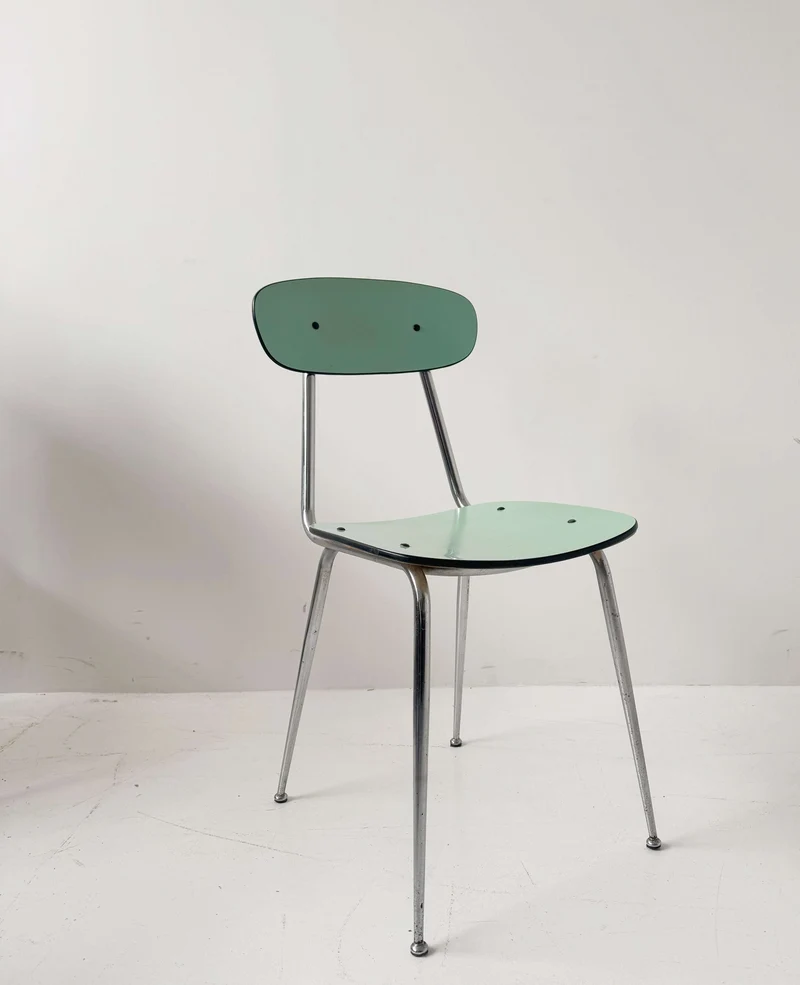 Sedia vintage in metallo e formica – Anni ’50/’60