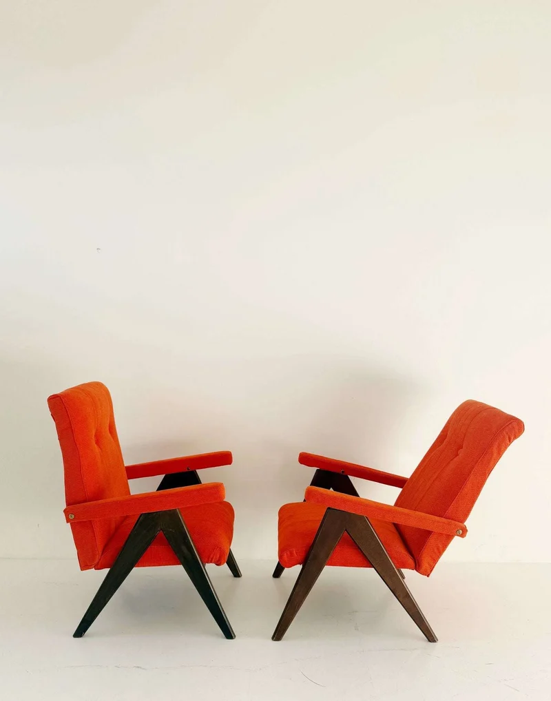 Coppia di poltrone reclinabili vintage