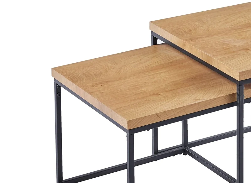 Set di 2 tavolini bassi impilabili quadrati di design SOLITA
