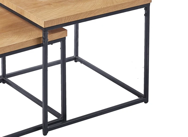 Set di 2 tavolini bassi impilabili quadrati di design SOLITA