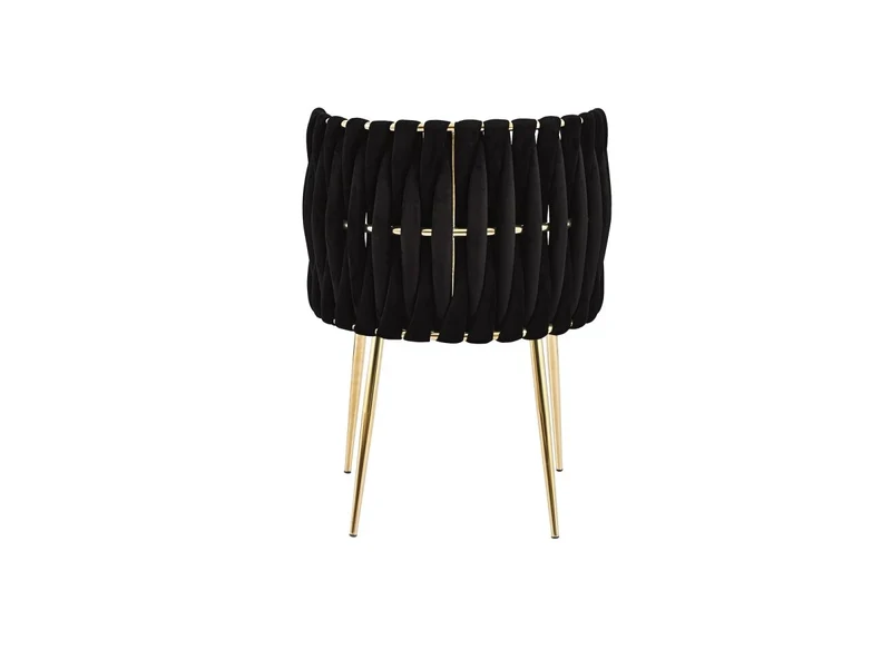 Set di 2 sedie in velluto nero con gambe in metallo dorato POLO