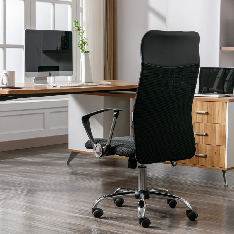 ZIK 117 CE EN 1335 Sedia da Ufficio Ergonomica in Rete Mesh traspirante, Ergonomica, Colore Nero