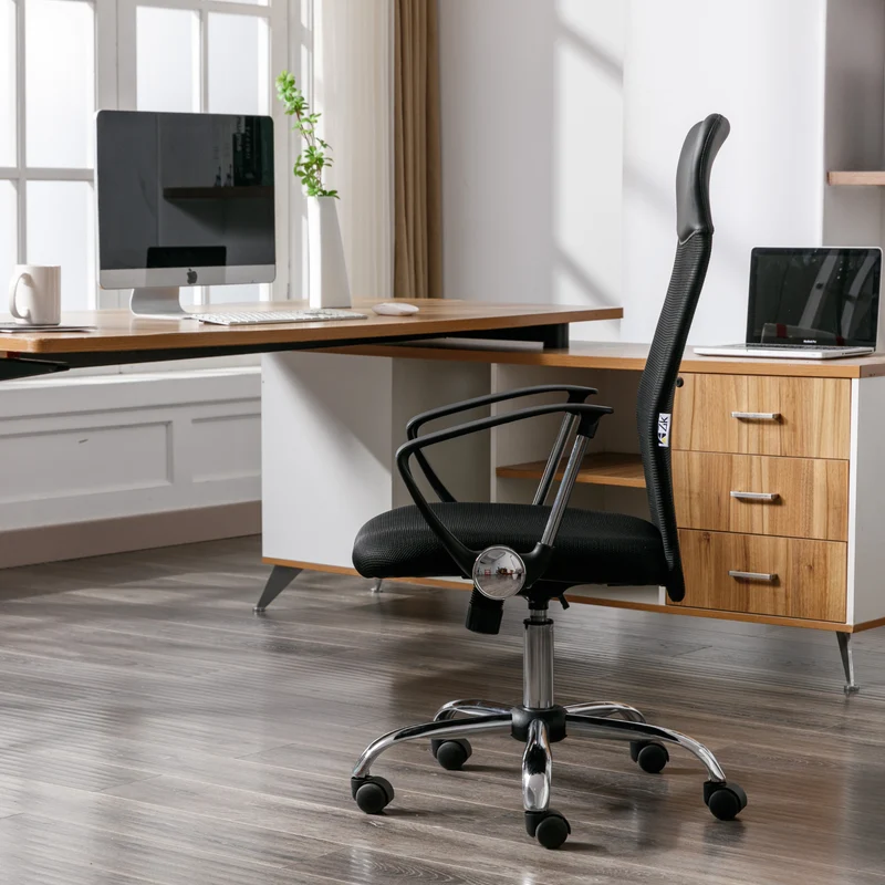 ZIK 117 CE EN 1335 Sedia da Ufficio Ergonomica in Rete Mesh traspirante, Ergonomica, Colore Nero