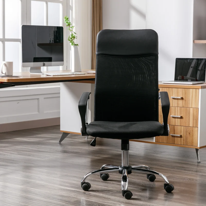 ZIK 117 CE EN 1335 Sedia da Ufficio Ergonomica in Rete Mesh traspirante, Ergonomica, Colore Nero