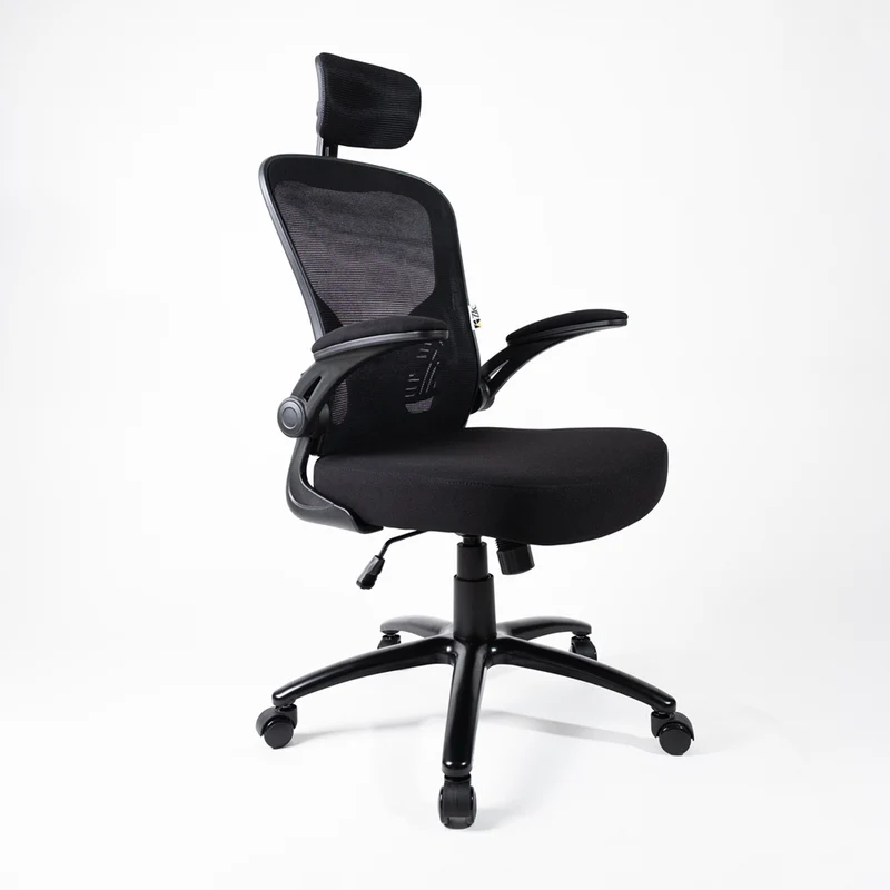 UNI EN 1335 Sedia da Ufficio Certificata Ergonomica Braccioli Pieghevoli Supporto Lombare Poggiatesta