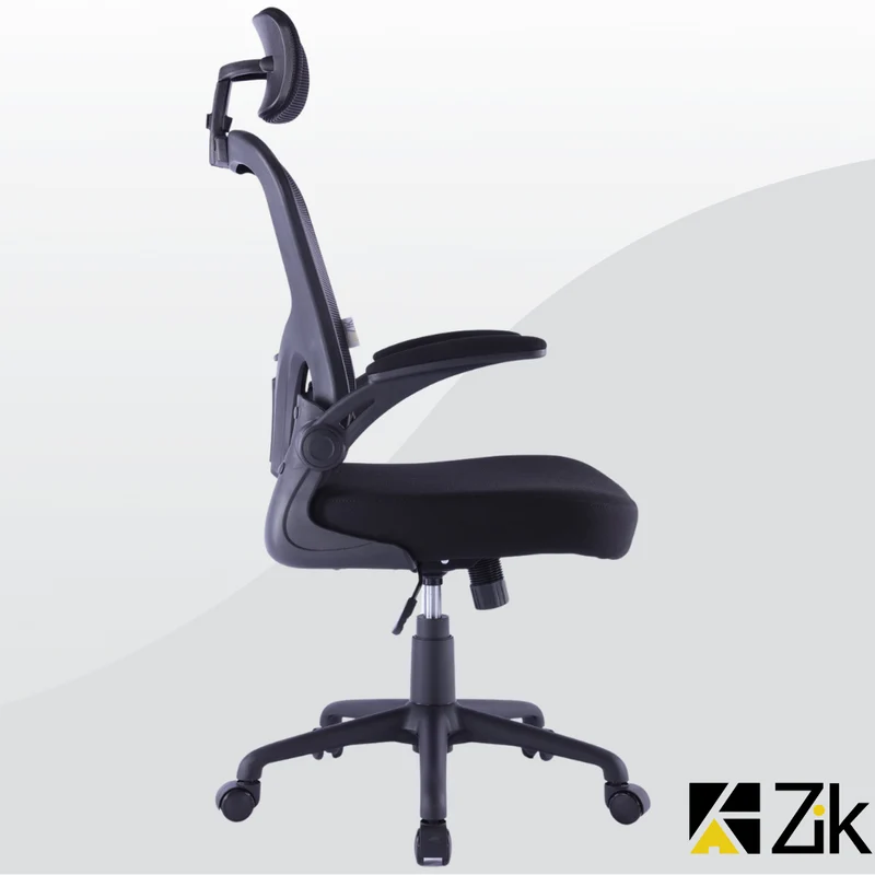 UNI EN 1335 Sedia da Ufficio Certificata Ergonomica Braccioli Pieghevoli Supporto Lombare Poggiatesta