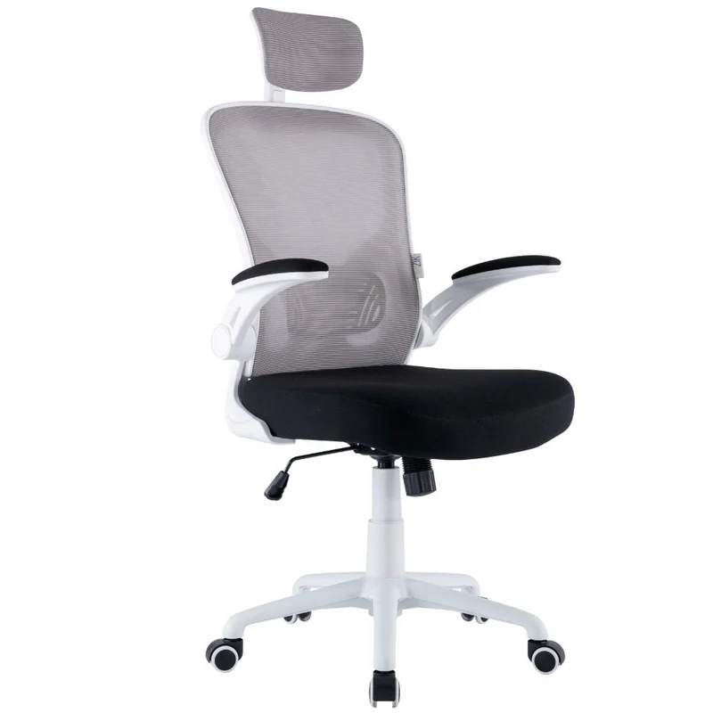 Sedia da Ufficio Ergonomica Bianca Braccioli Reclinabili Supporto Lombare Poggiatesta