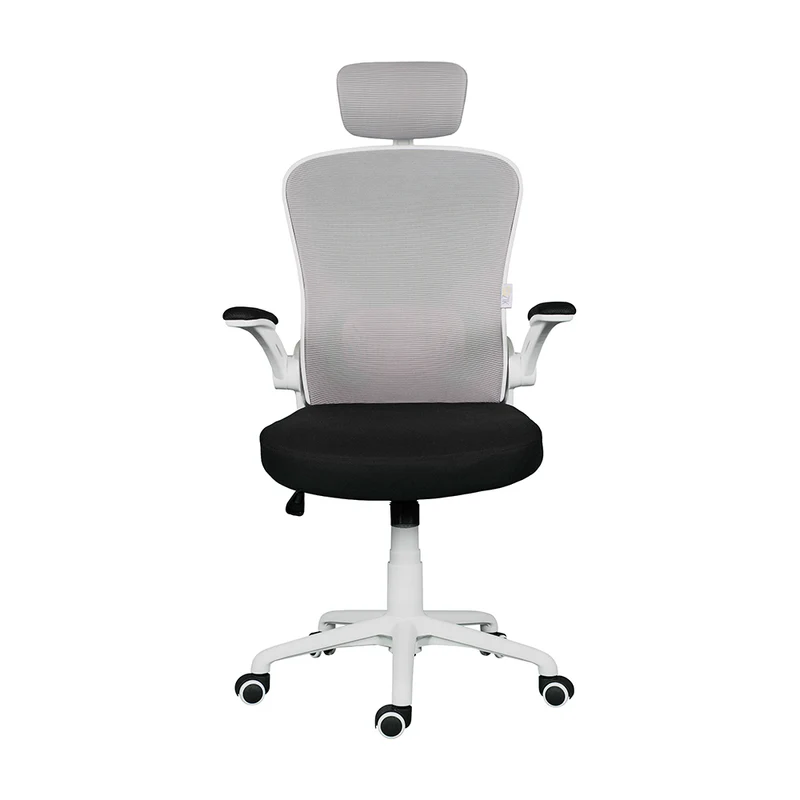 Sedia da Ufficio Ergonomica Bianca Braccioli Reclinabili Supporto Lombare Poggiatesta