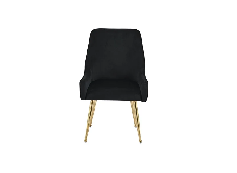 Set di 2 sedie in velluto nero con gambe in metallo dorato DORY