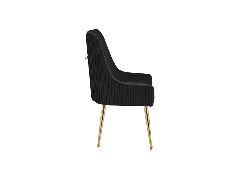 Set di 2 sedie in velluto nero con gambe in metallo dorato DORY