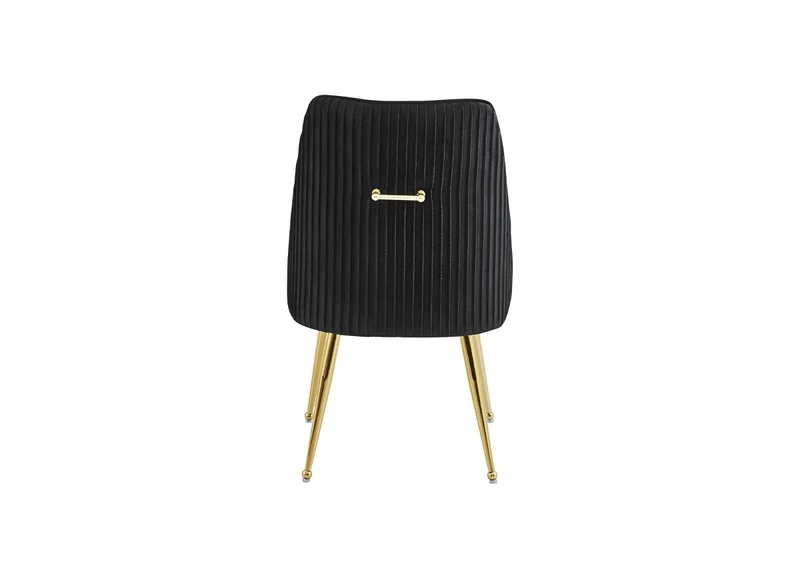 Set di 2 sedie in velluto nero con gambe in metallo dorato DORY