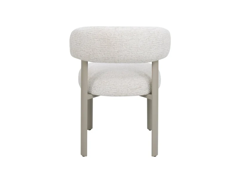 Set di 2 sedie in velluto intrecciato ecru gambe in metallo grigio LOUISA