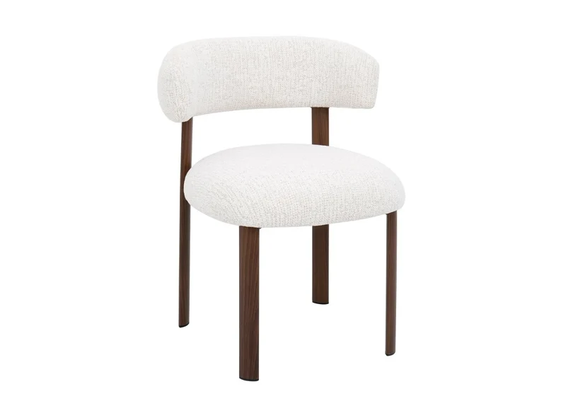 Set di 2 sedie in velluto intrecciato ecru gambe in metallo marrone LOUISA